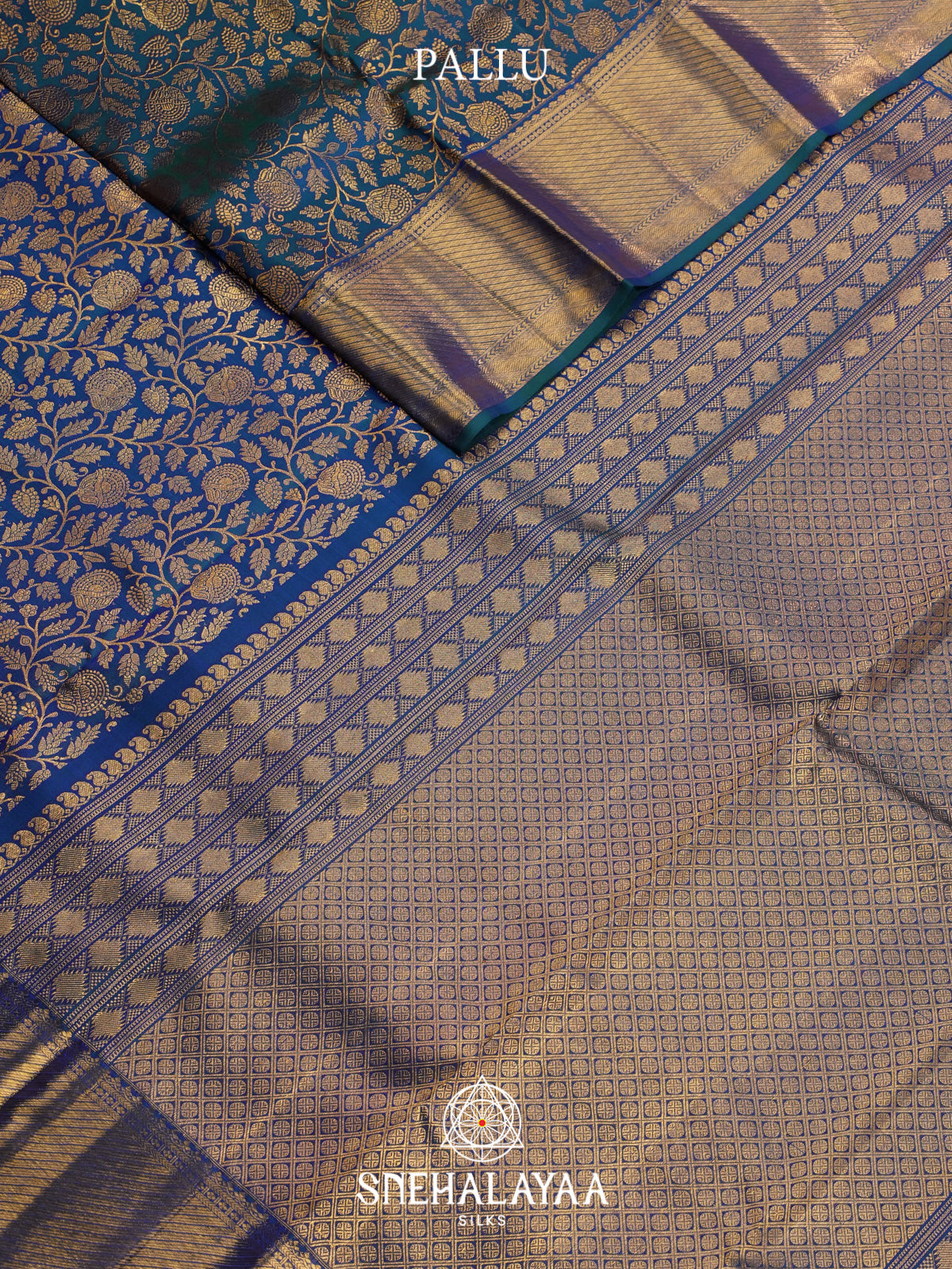 Peacock Blue Kanjivaram Silk Saree