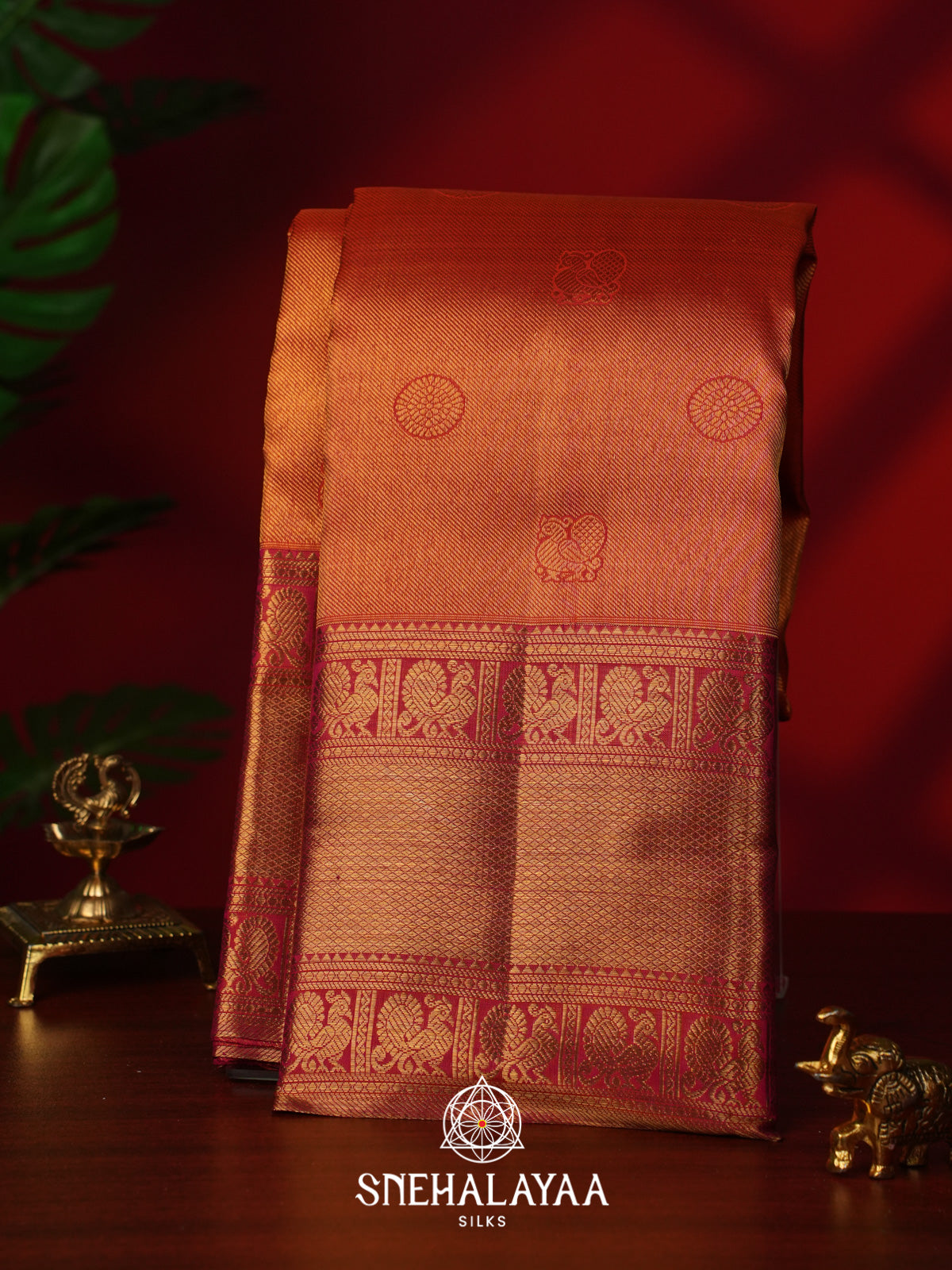 Orange Kanjivaram Silk Saree
