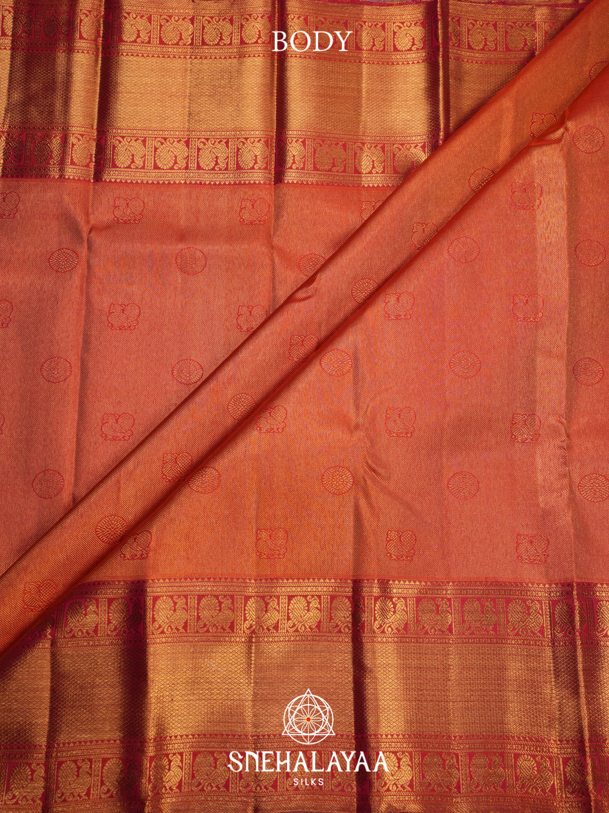 Orange Kanjivaram Silk Saree