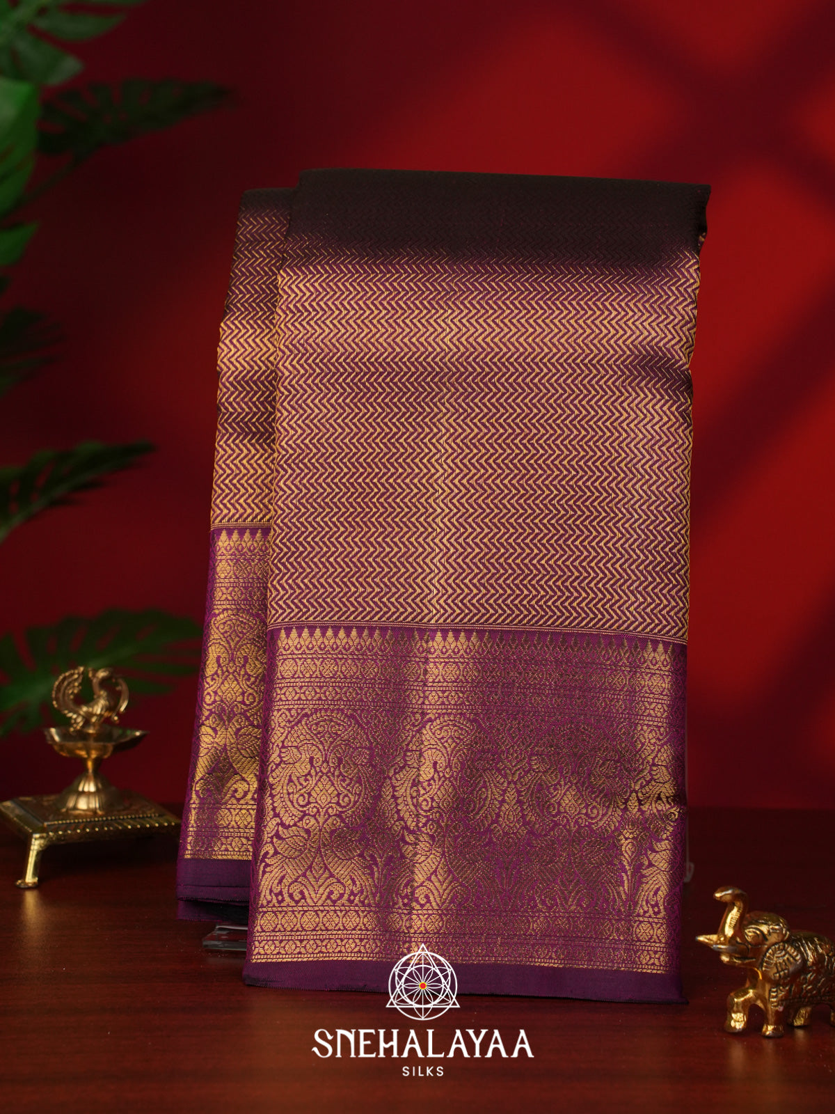 Purple Kanjivaram Silk Saree