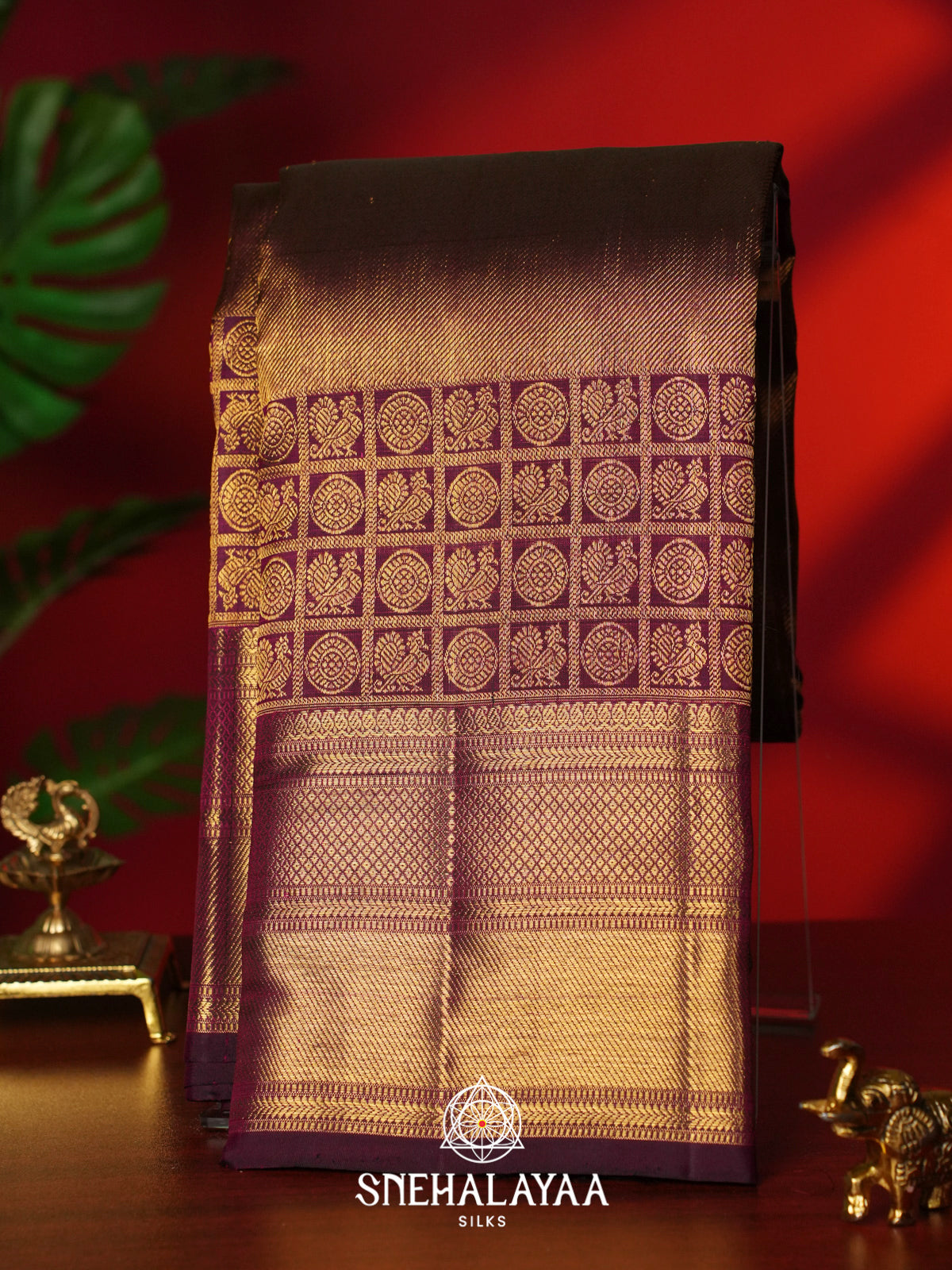 Maroon Kanjivaram Silk Saree