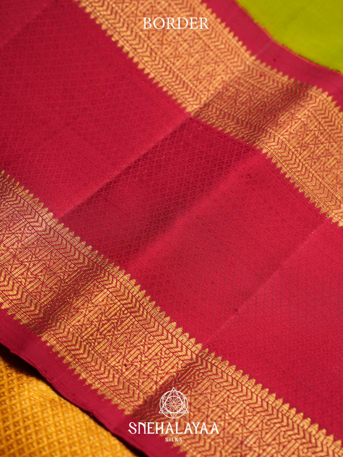 Lime Green Kanjivaram Silk Saree