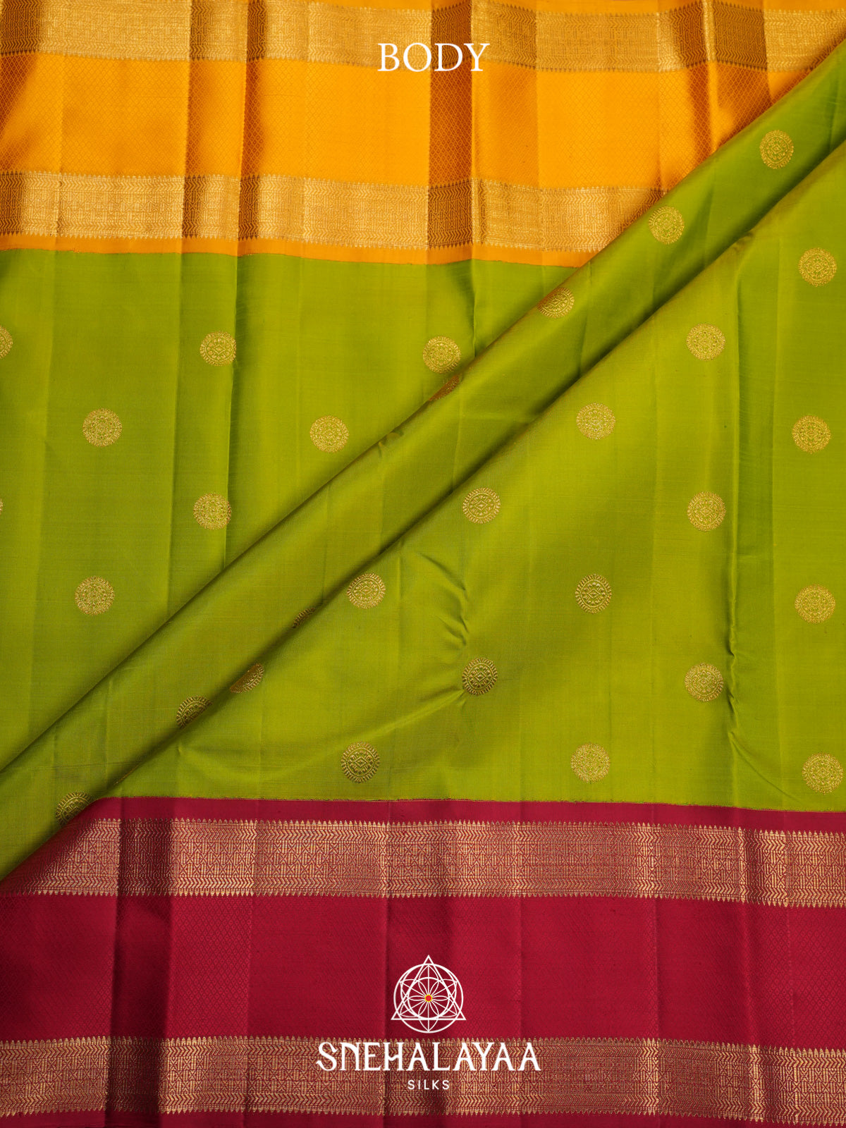 Lime Green Kanjivaram Silk Saree