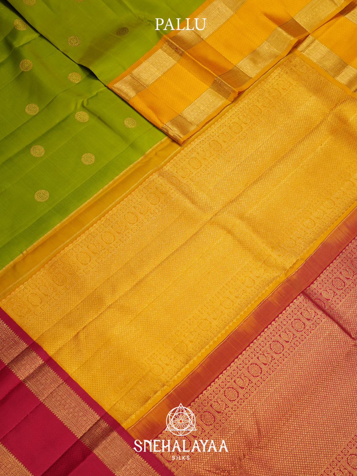 Lime Green Kanjivaram Silk Saree