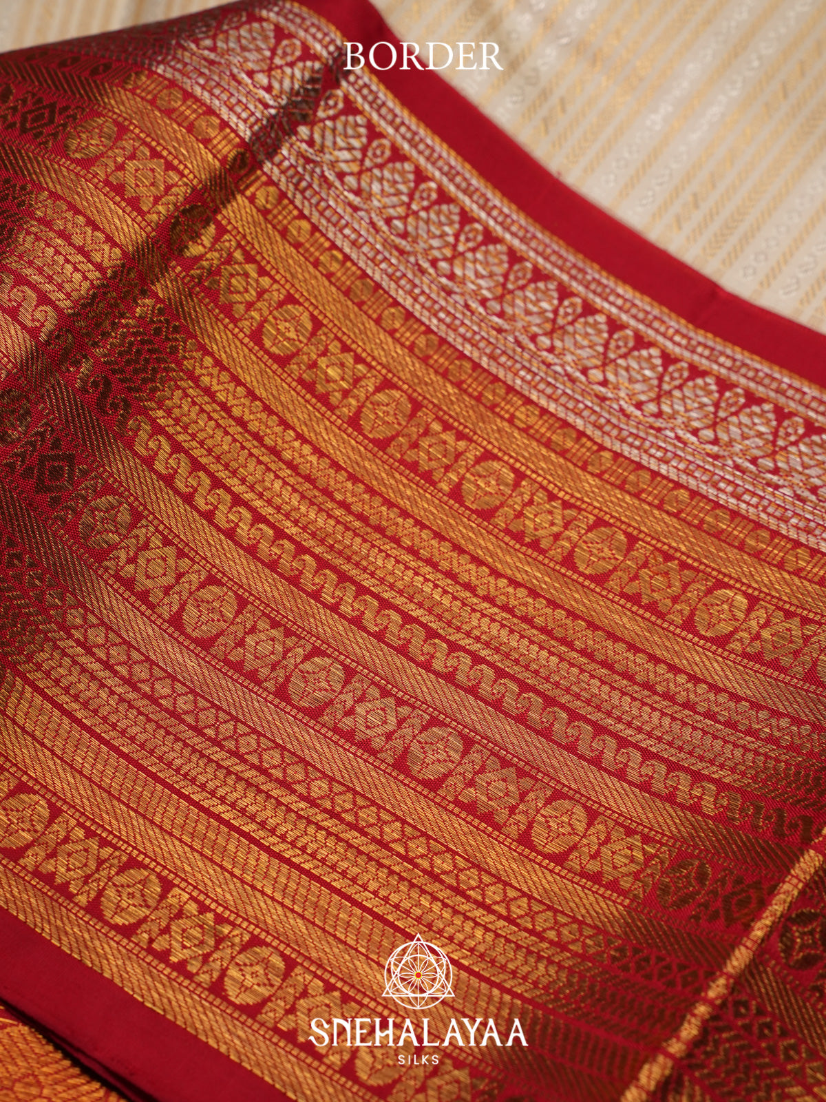 Cream Kanjivaram Silk Saree