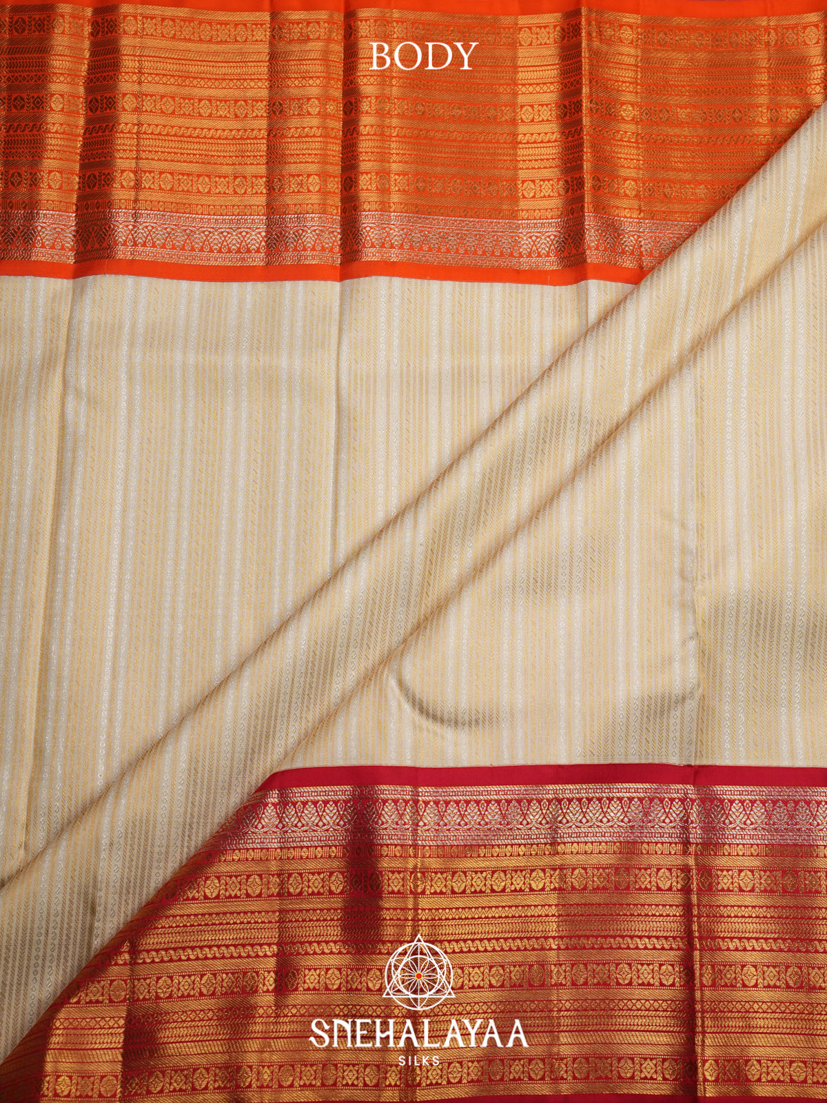 Cream Kanjivaram Silk Saree