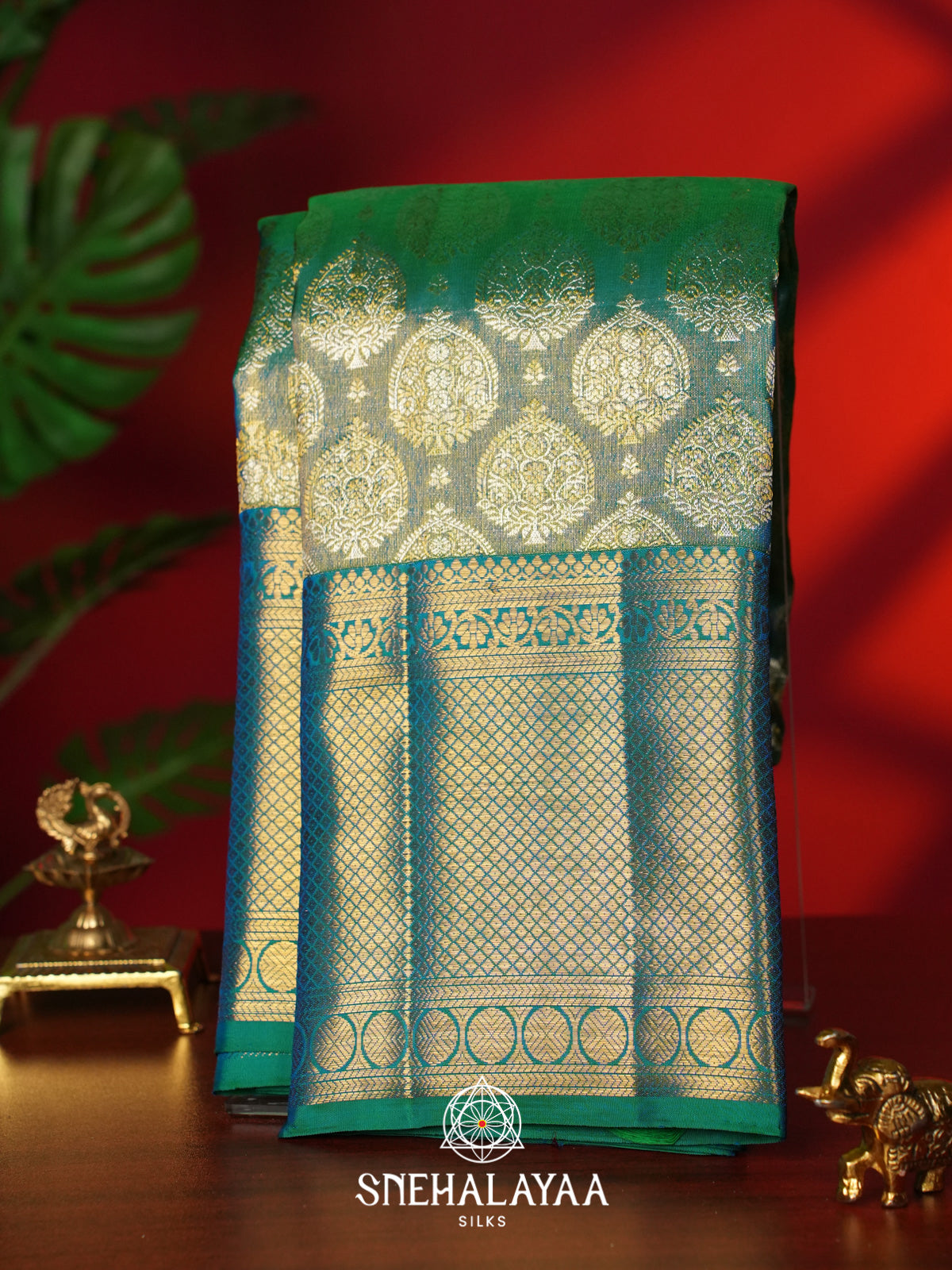 Sage Green Kanjivaram Silk Saree