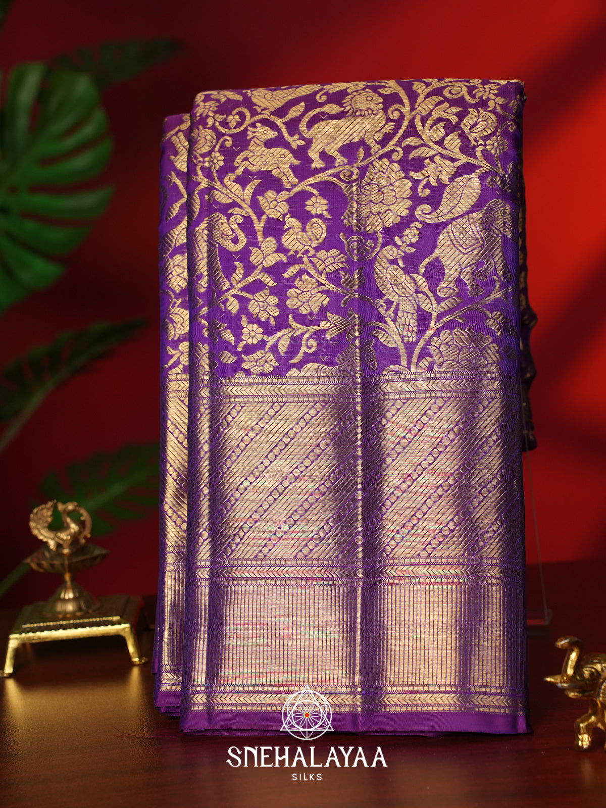 Purple Kanjivaram Silk Saree