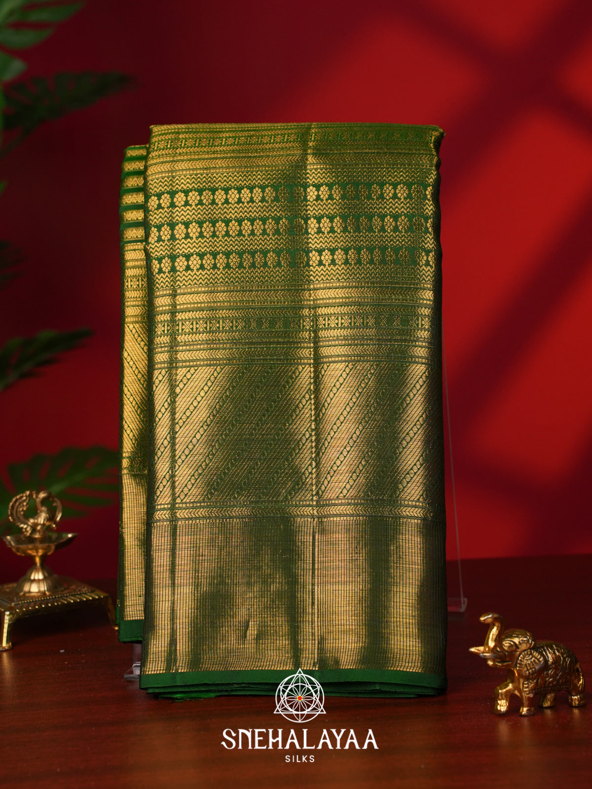 Emerald Green Kanjivaram Silk Saree