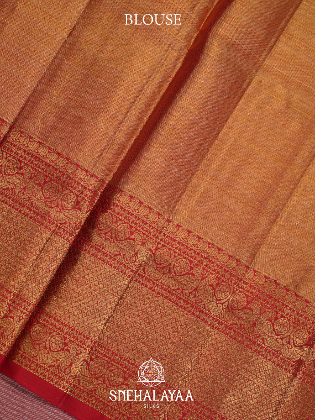 Beige Gold Kanjivaram Silk Saree