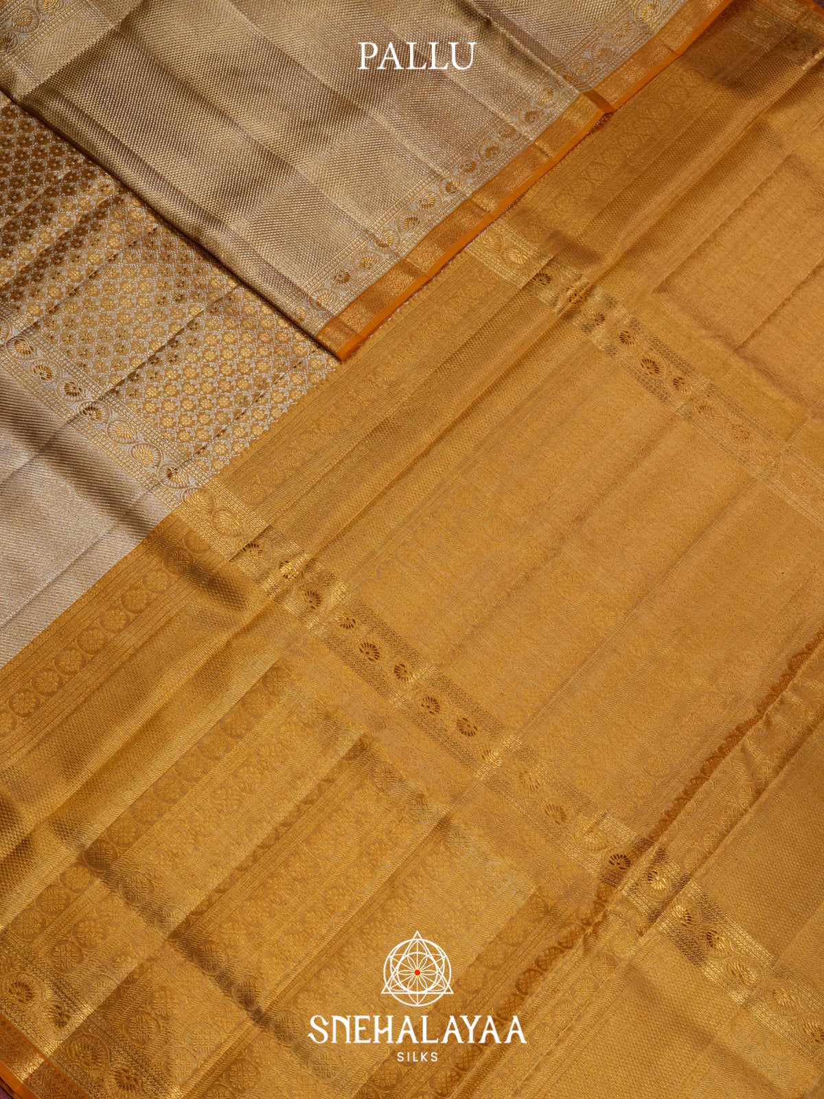 Yellow Kanjivaram Silk Saree