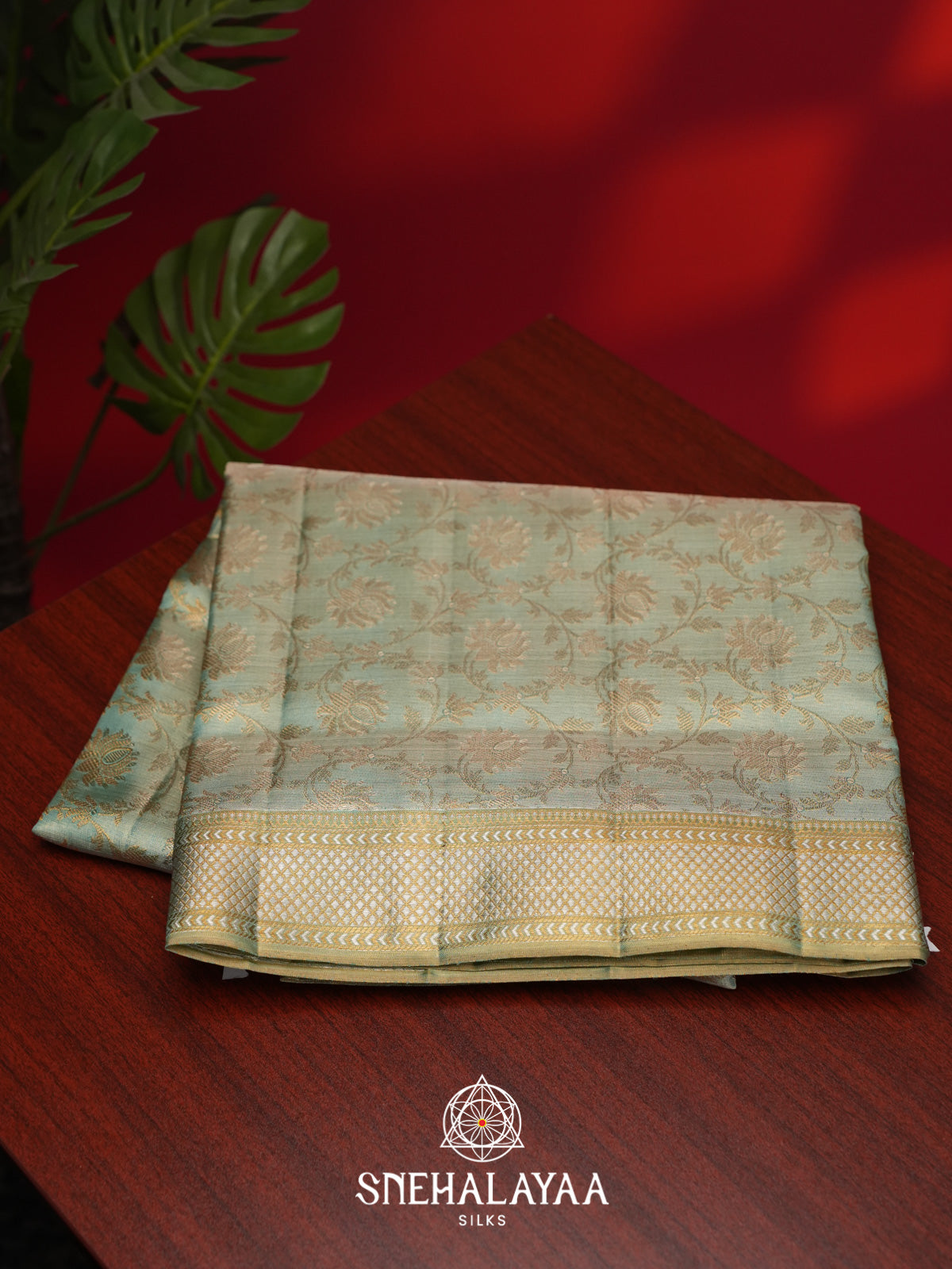 Mint Green Kanjivaram Silk Saree