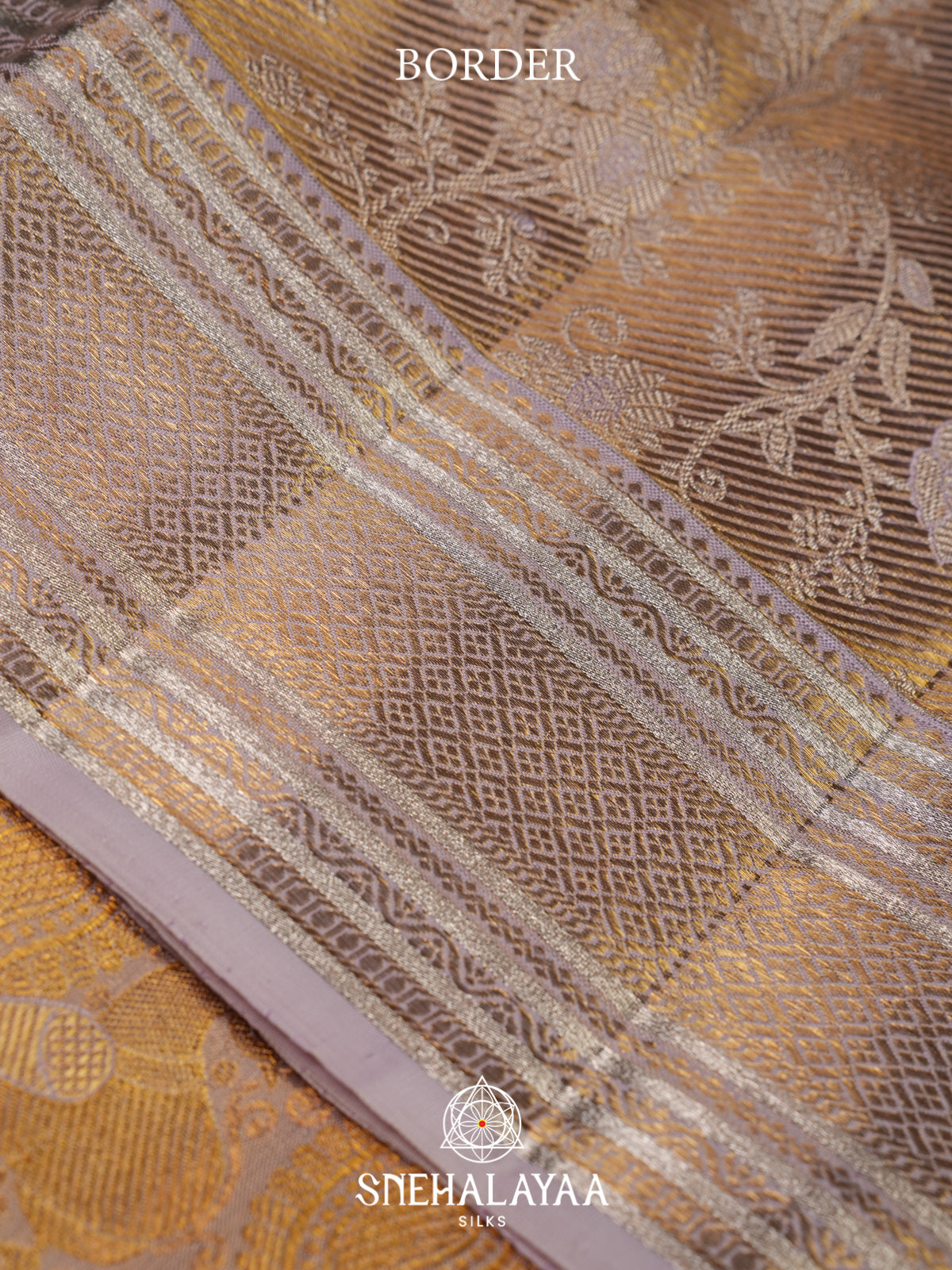 Beige Gold Kanjivaram Silk Saree