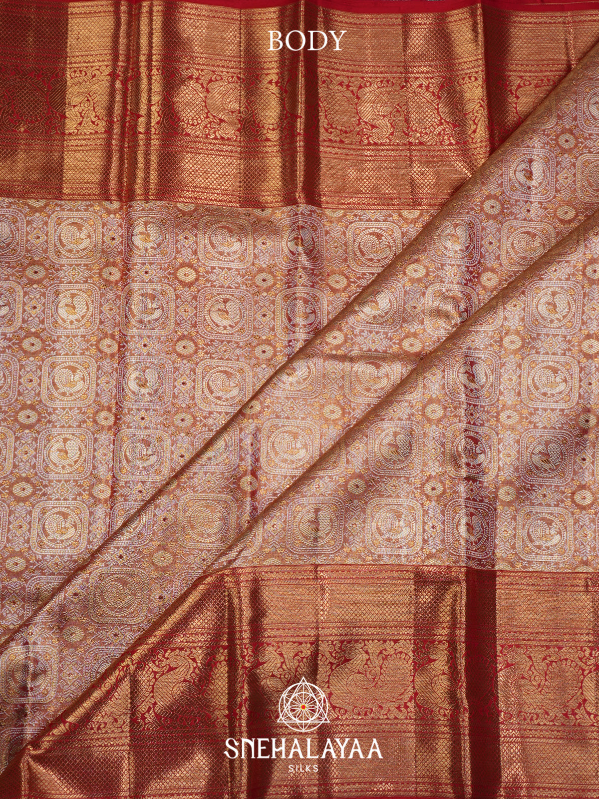 Peach Kanjivaram Silk Saree