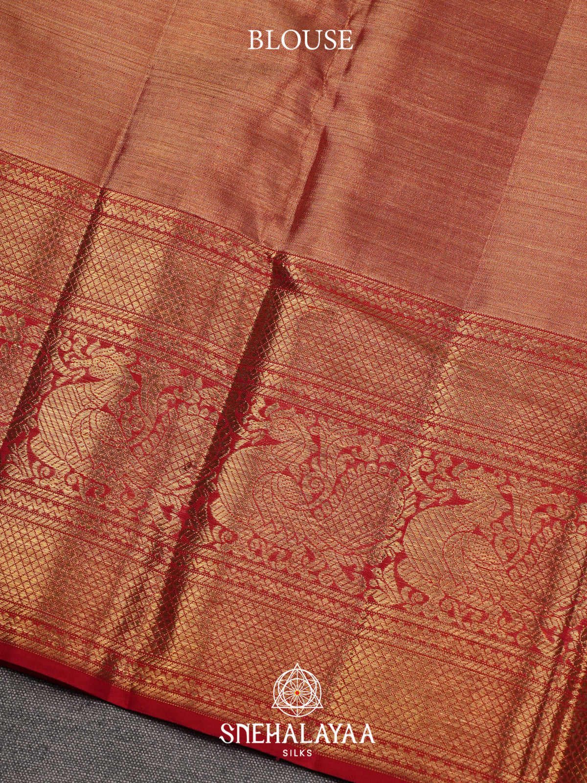 Peach Kanjivaram Silk Saree