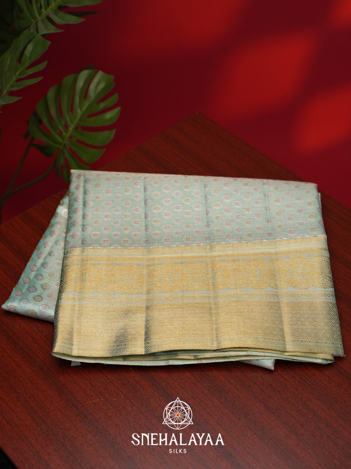 Mint Green Kanjivaram Silk Saree