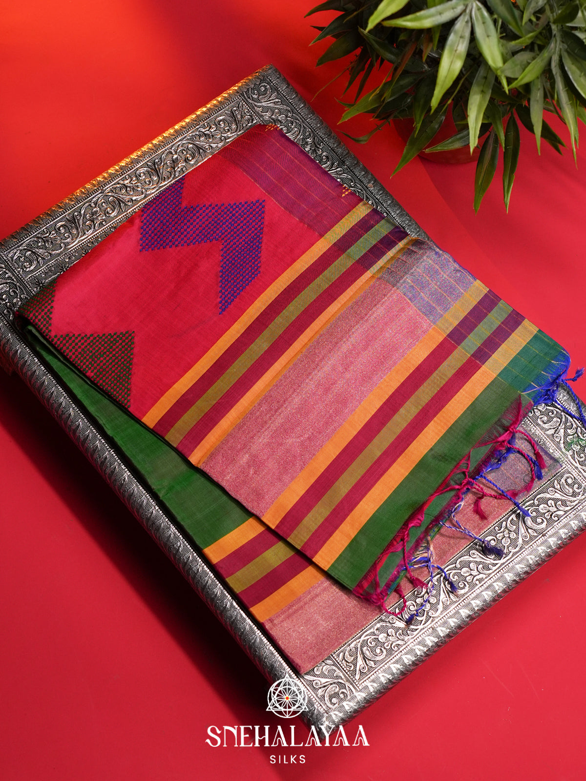 Green Behrampuri Silk Saree