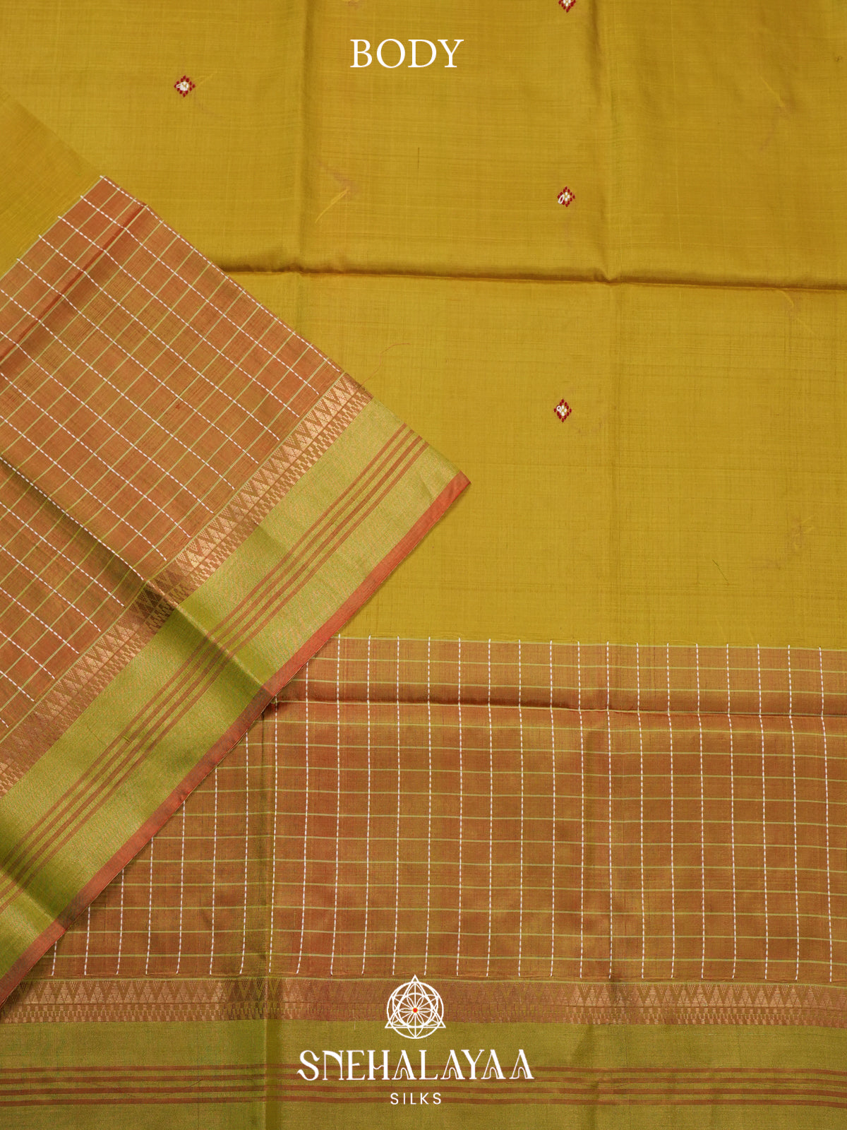 Golden Yellow Behrampuri Silk Saree