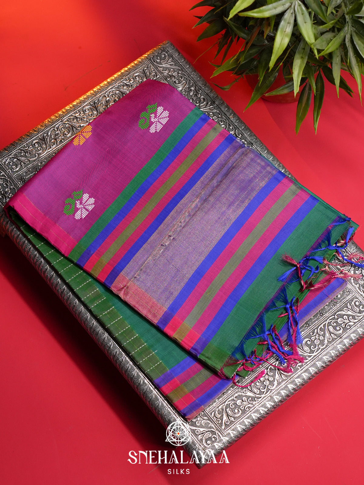 Green Behrampuri Silk Saree