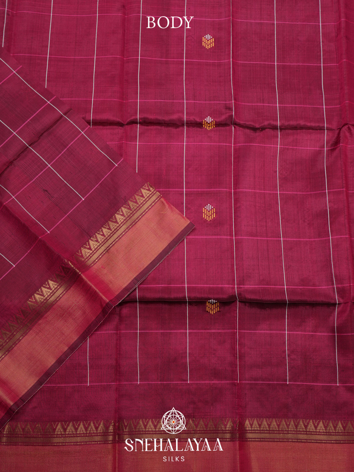 Maroon Behrampuri Silk Saree