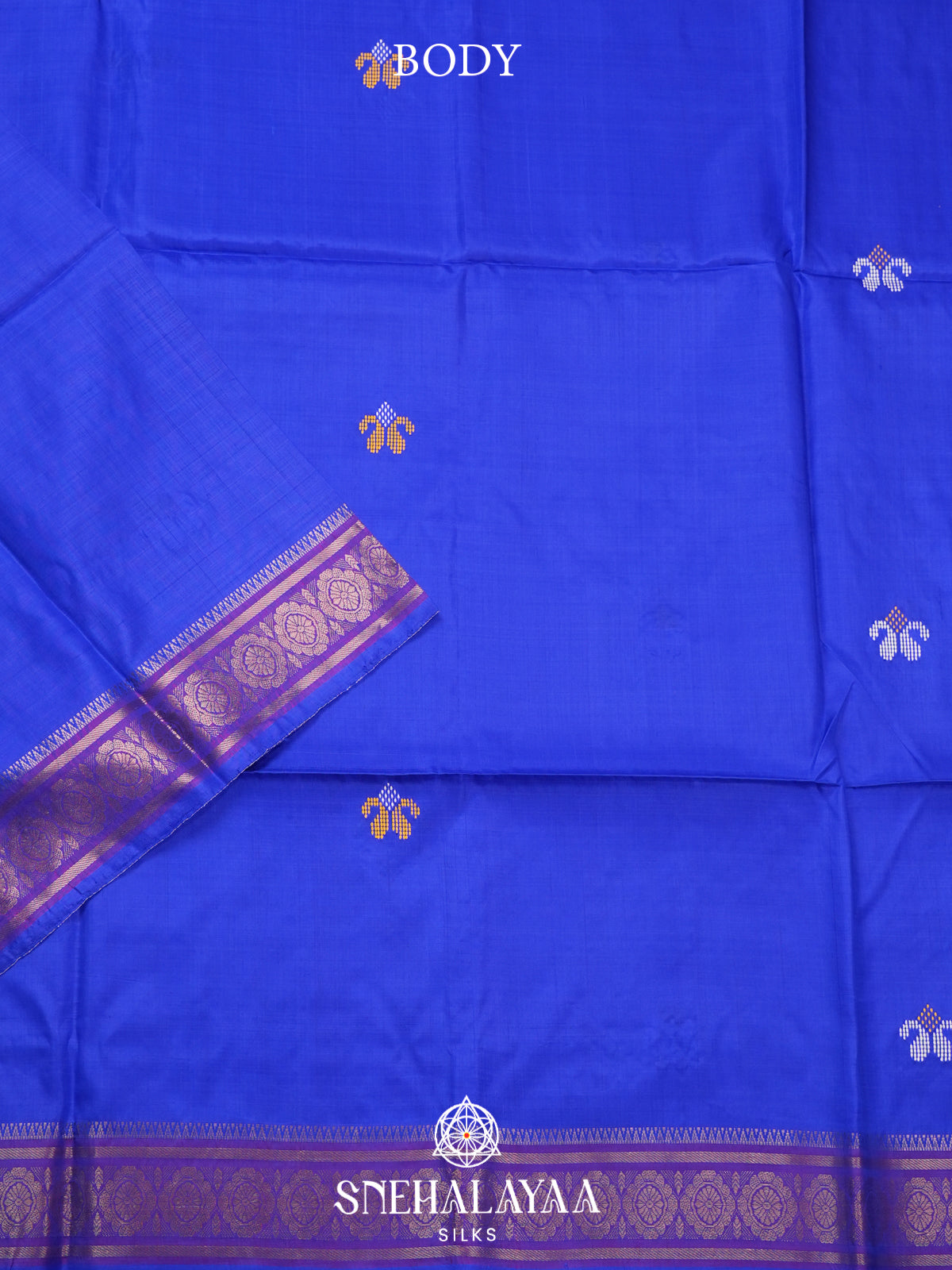 Royal Blue Behrampuri Silk Saree
