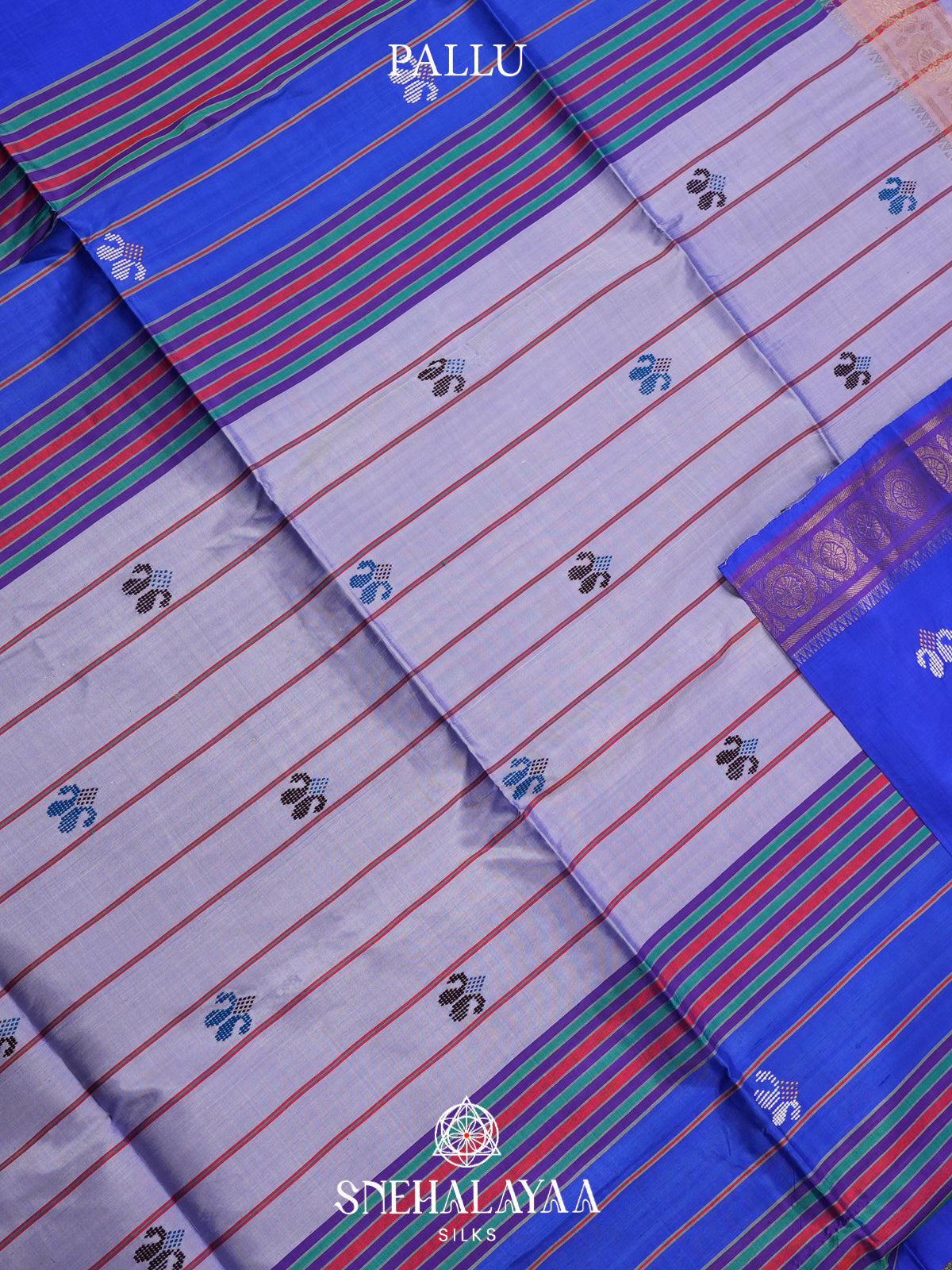 Royal Blue Behrampuri Silk Saree