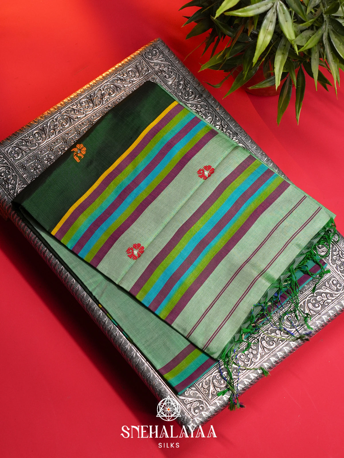 Pale Green Behrampuri Silk Saree