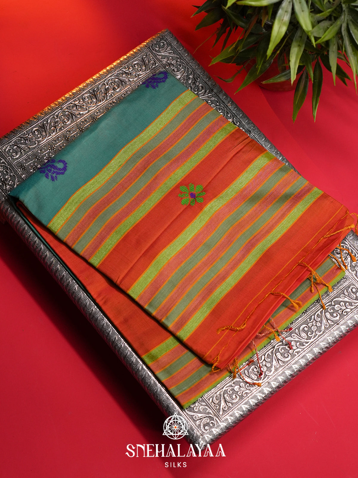 Orange Behrampuri Silk Saree