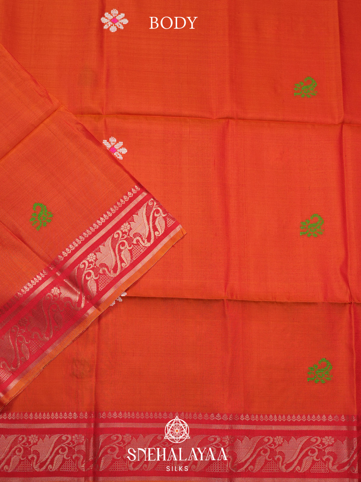 Orange Behrampuri Silk Saree