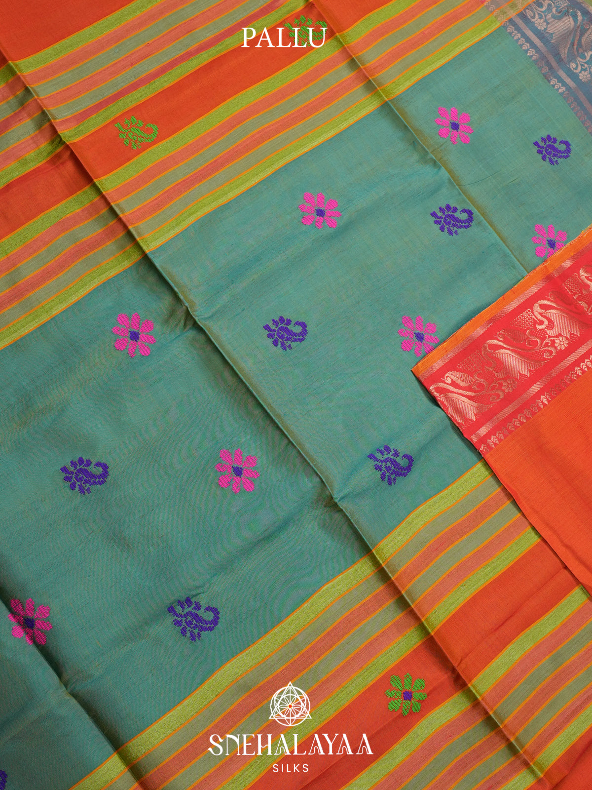 Orange Behrampuri Silk Saree