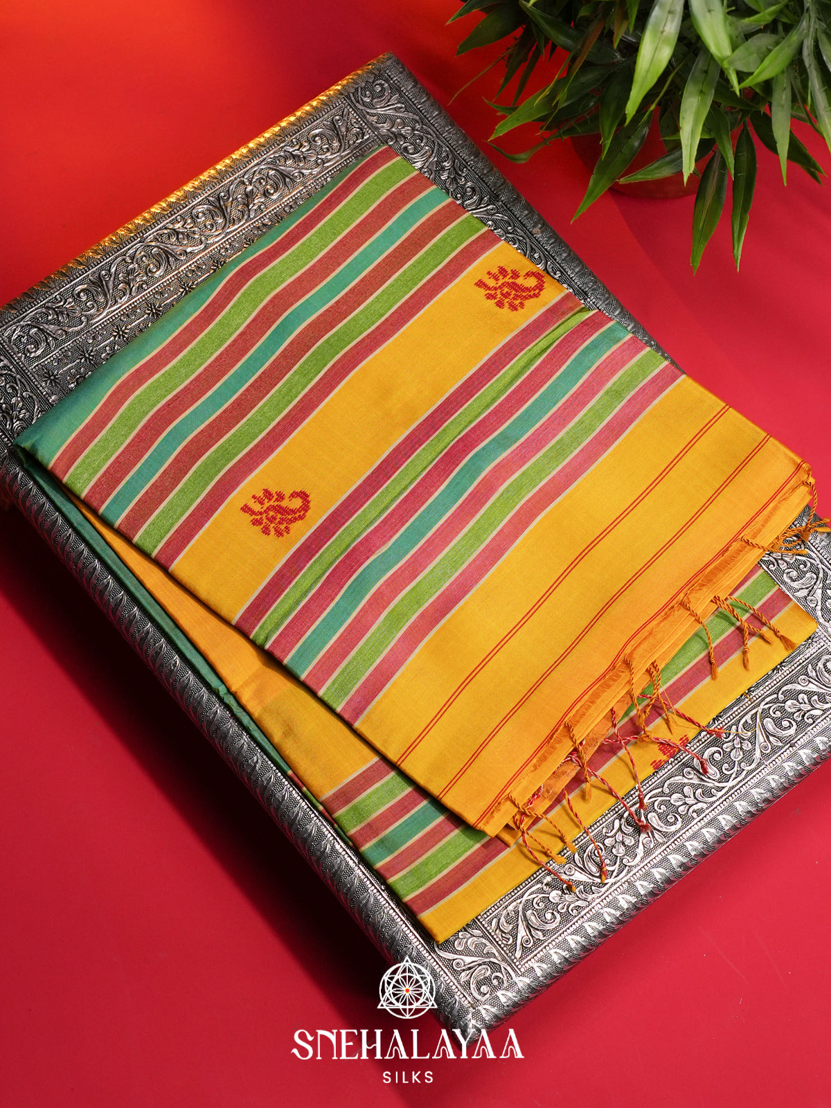 Mango Yellow Behrampuri Silk Saree