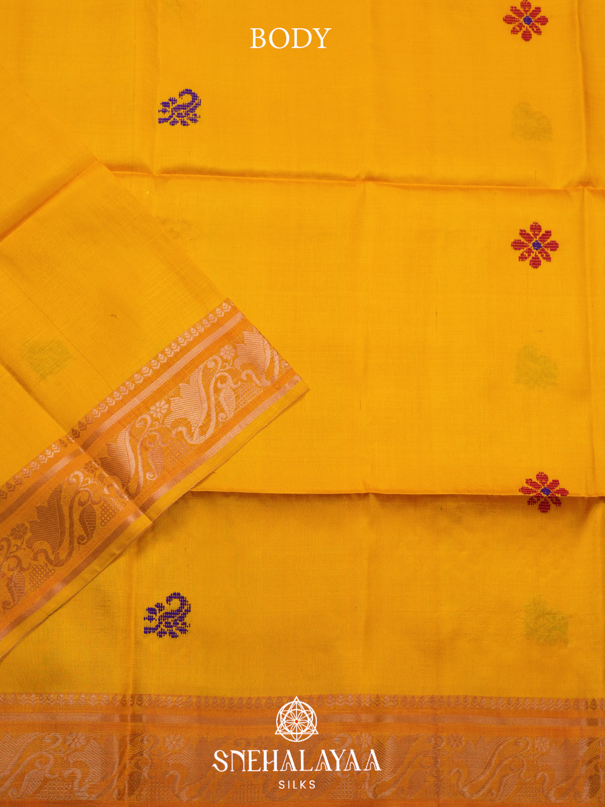 Mango Yellow Behrampuri Silk Saree