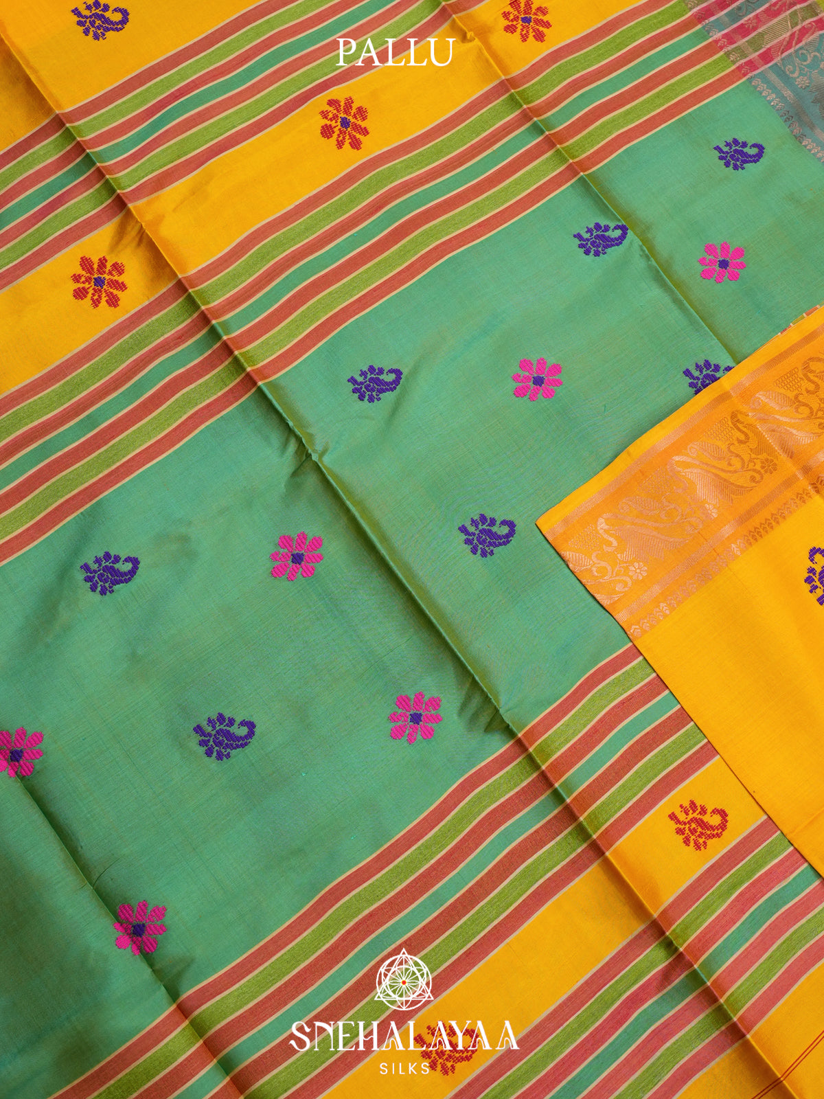 Mango Yellow Behrampuri Silk Saree