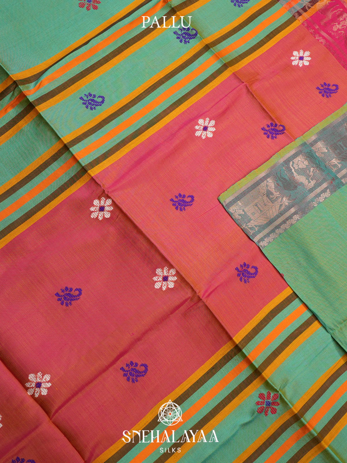 Mint Green Behrampuri Silk Saree