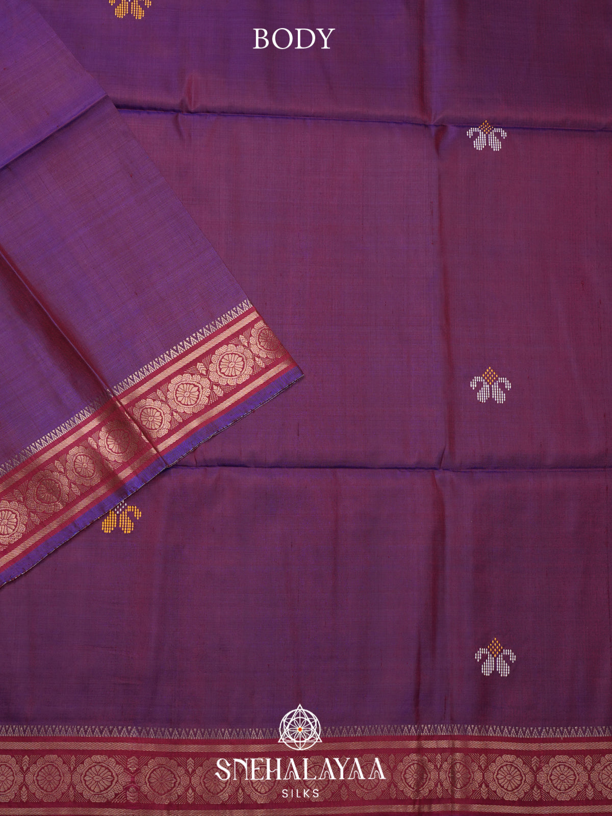 Wine Behrampuri Silk Saree