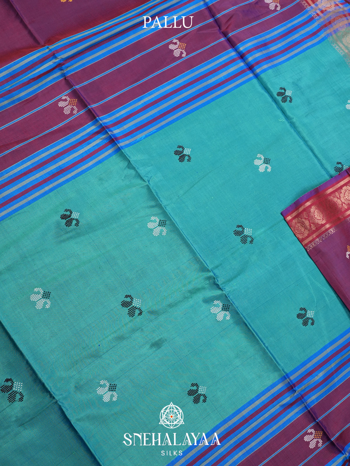 Wine Behrampuri Silk Saree