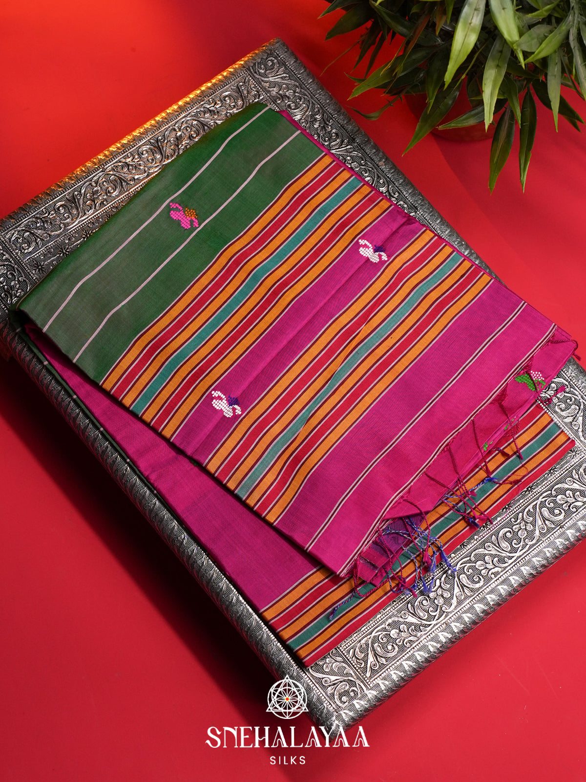 Pink Behrampuri Silk Saree