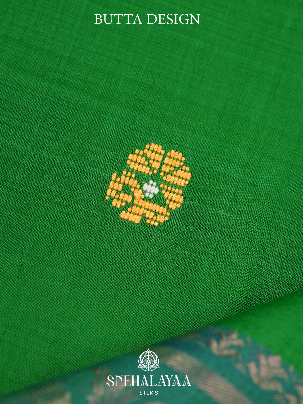 Emerald Green Behrampuri Silk Saree