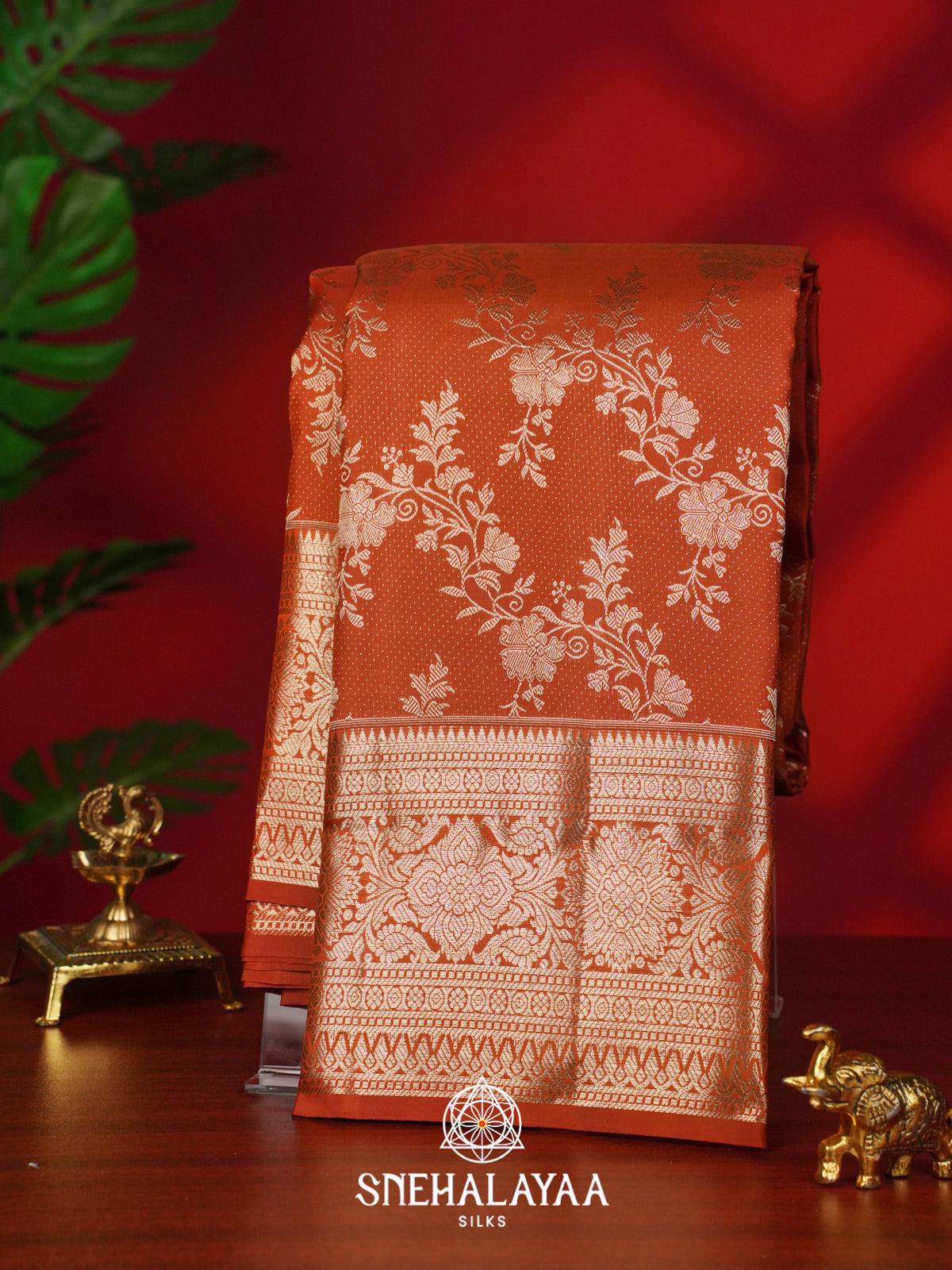 Orange Kanjivaram Silk Saree