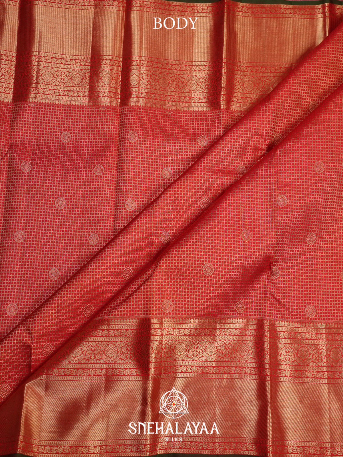 Rust Orange Kanjivaram Silk Saree