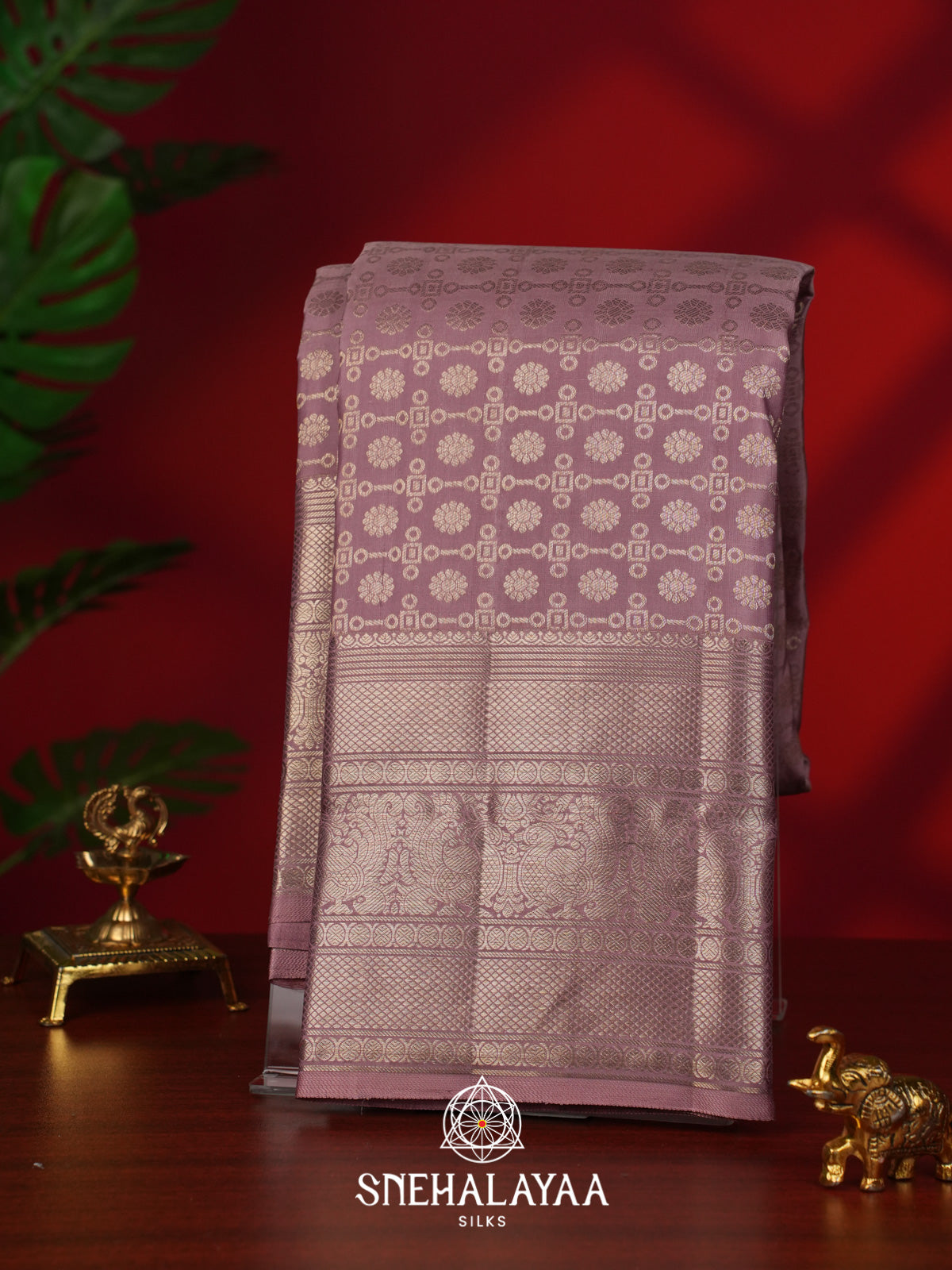 Mauve Purple Kanjivaram Silk Saree