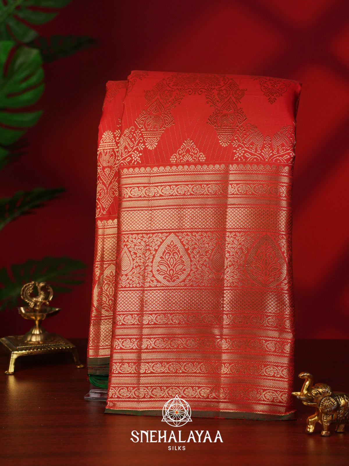 Orange Kanjivaram Silk Saree