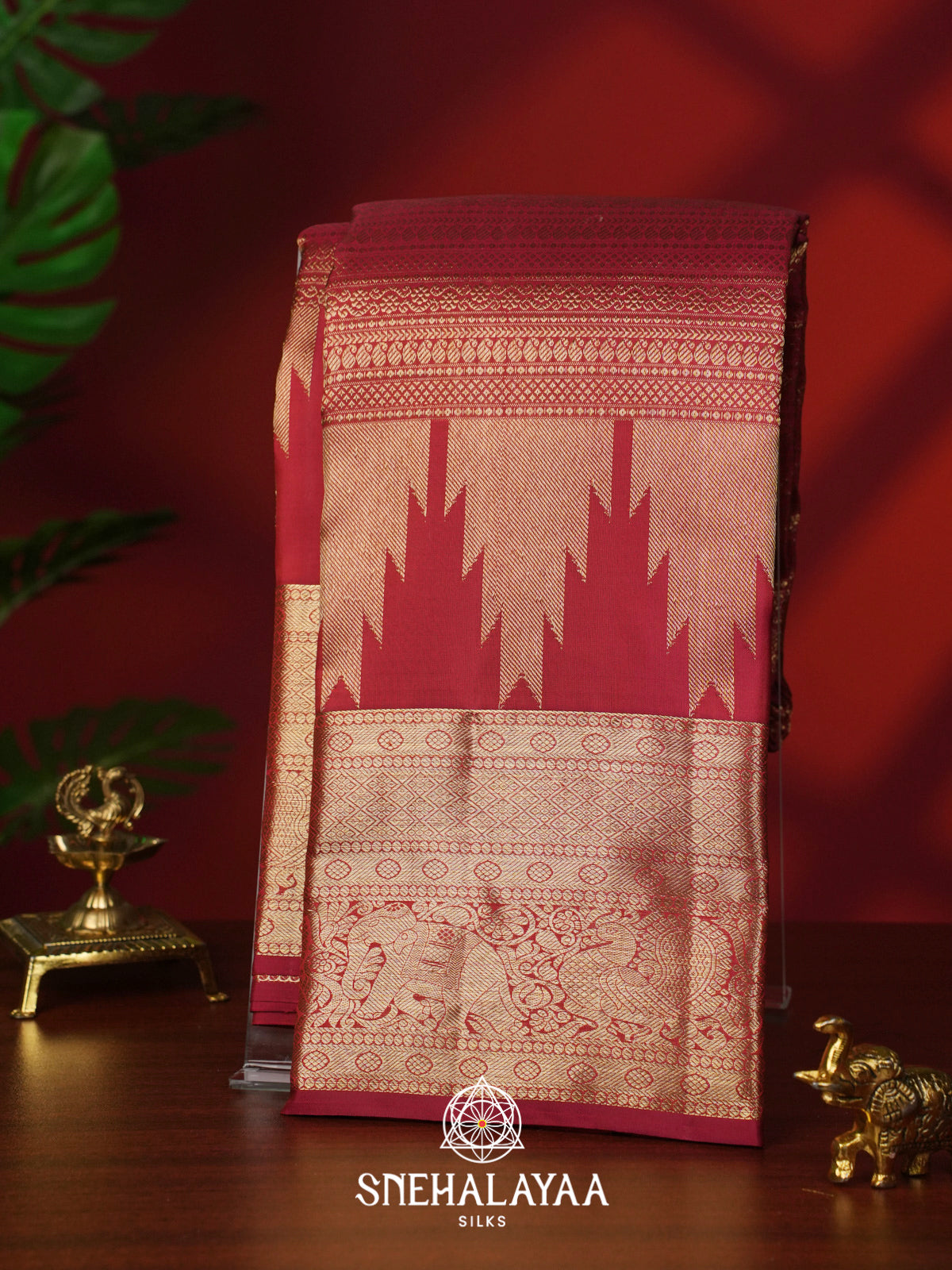 Maroon Kanjivaram Silk Saree