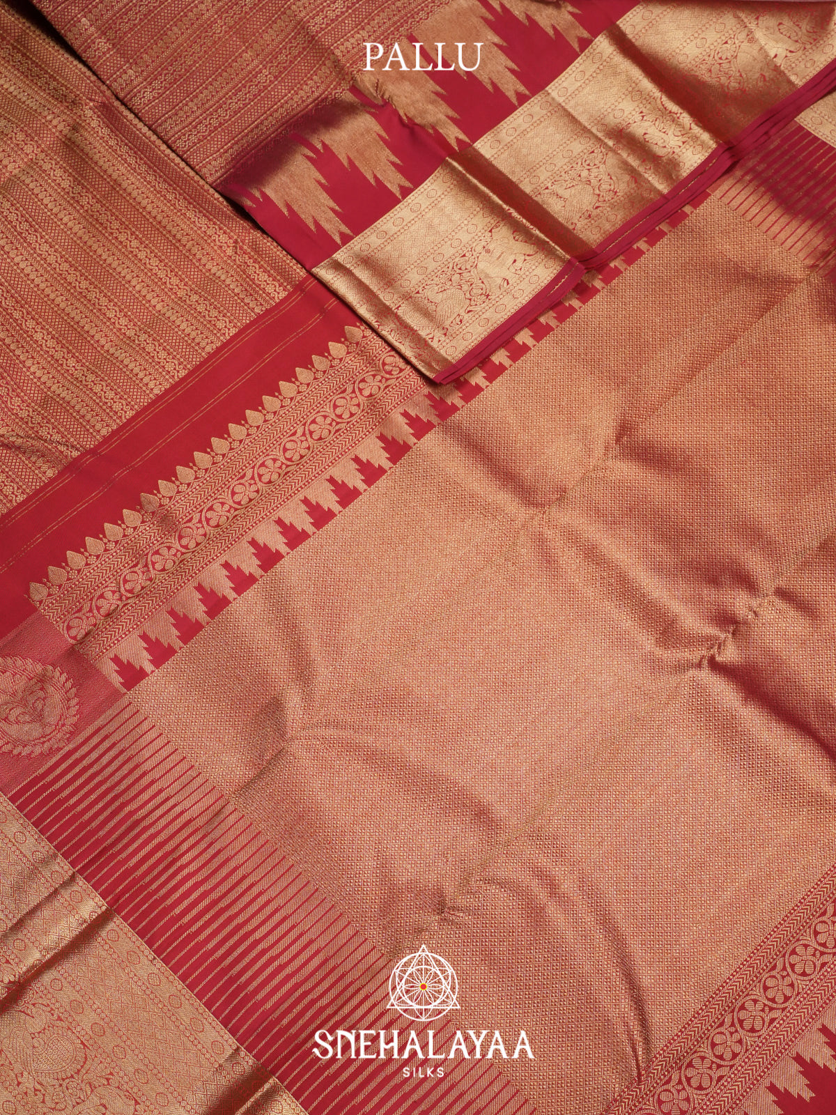 Maroon Kanjivaram Silk Saree