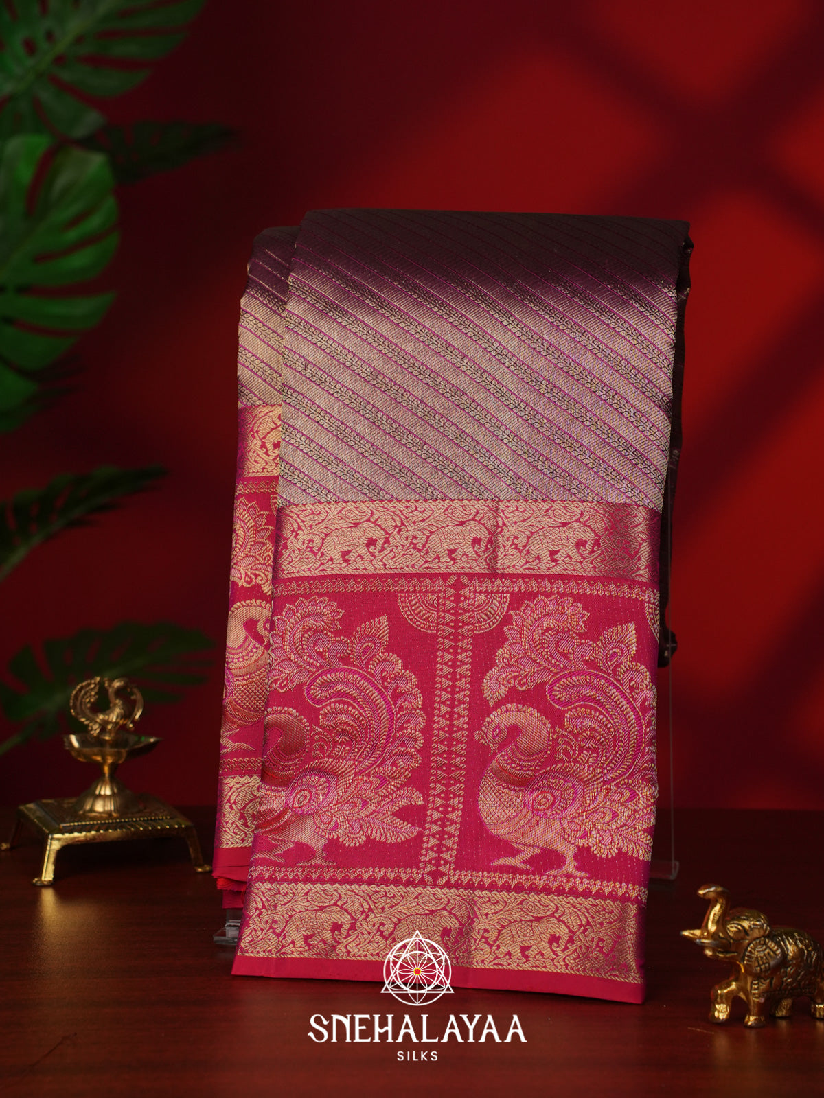 Brown Kanjivaram Silk Saree