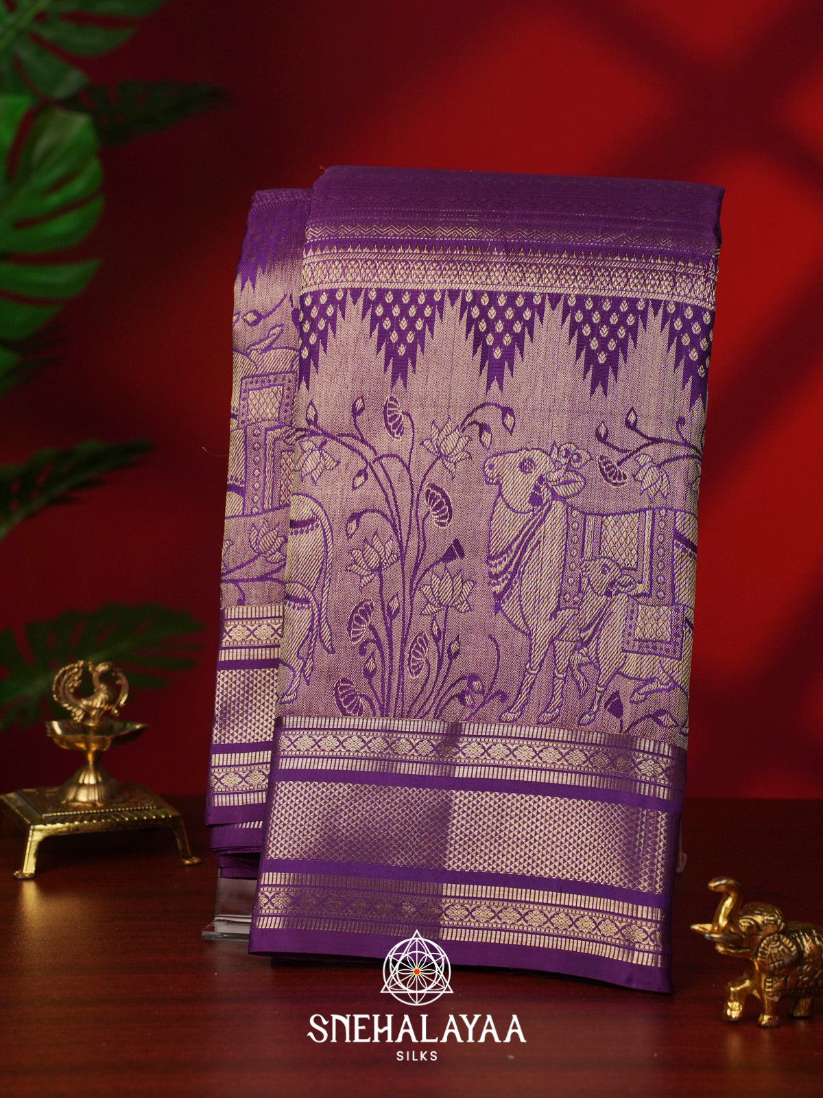 Purple Kanjivaram Silk Saree