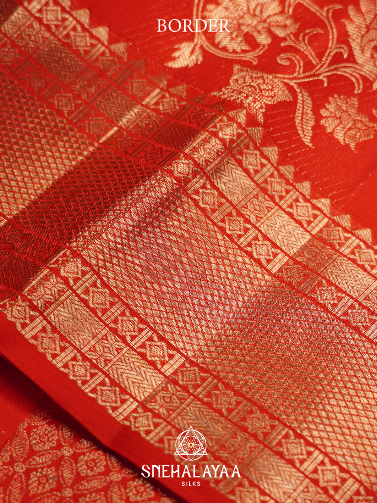 Rust Orange Kanjivaram Silk Saree