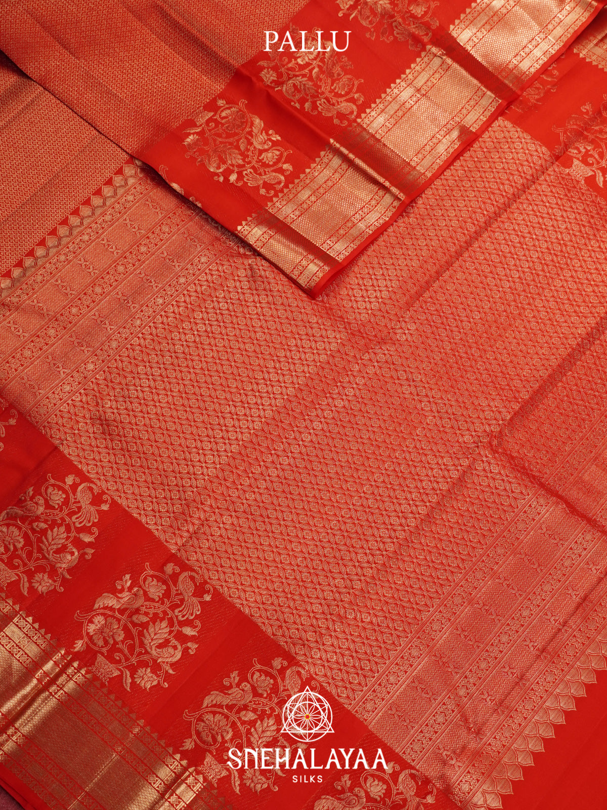 Rust Orange Kanjivaram Silk Saree