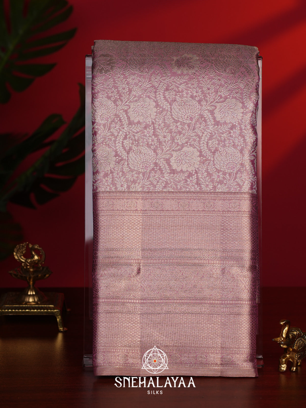 Dusty Pink Kanjivaram Silk Saree