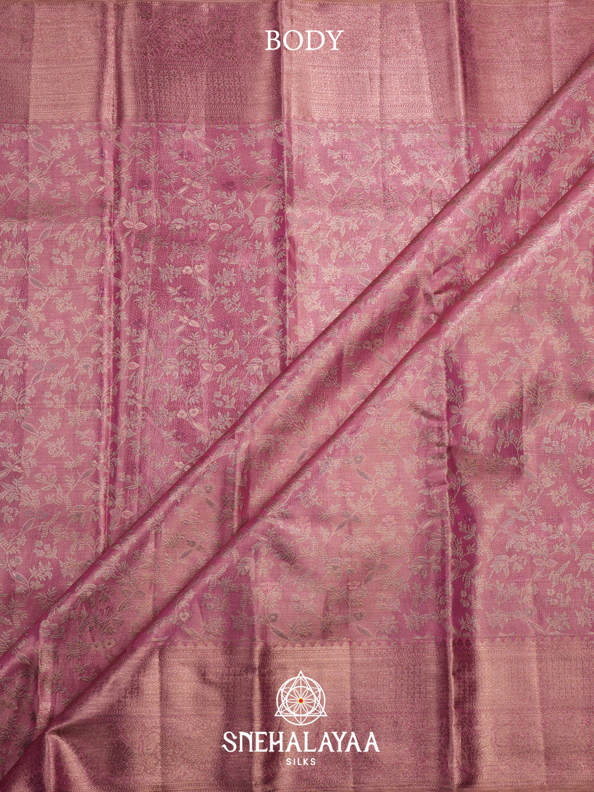 Rose Pink Kanjivaram Silk Saree